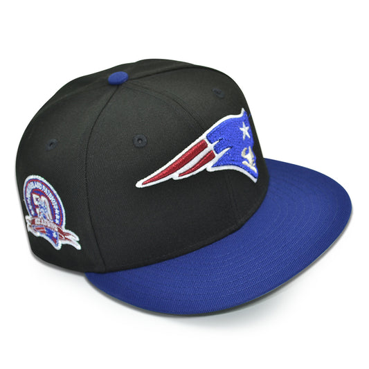 New England Patriots "FOXBOROUGH CLASSIC" Exclusive New Era 59Fifty Fitted Hat - Black/Dark Royal