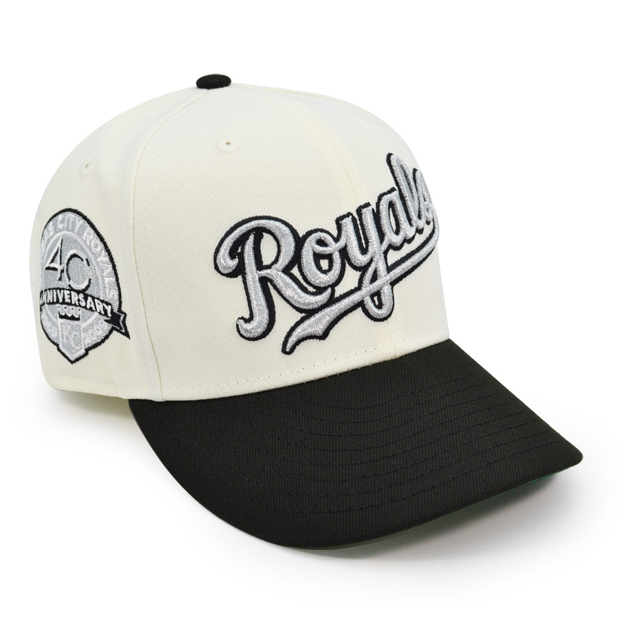 Kansas City Royals 40th ANNIVERSARY Exclusive New Era 59Fifty Fitted Hat - Chrome/Black