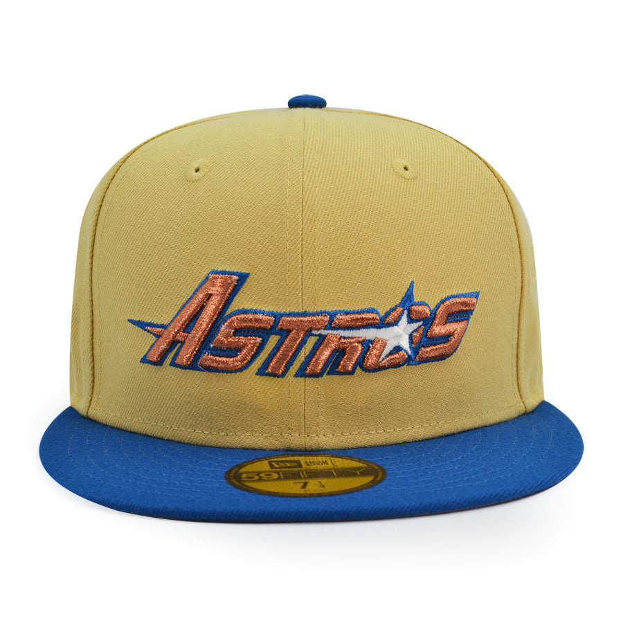 Houston Astros Script 45 YEARS Exclusive New Era 59Fifty Fitted Hat - Vegas Blue/SSBlue