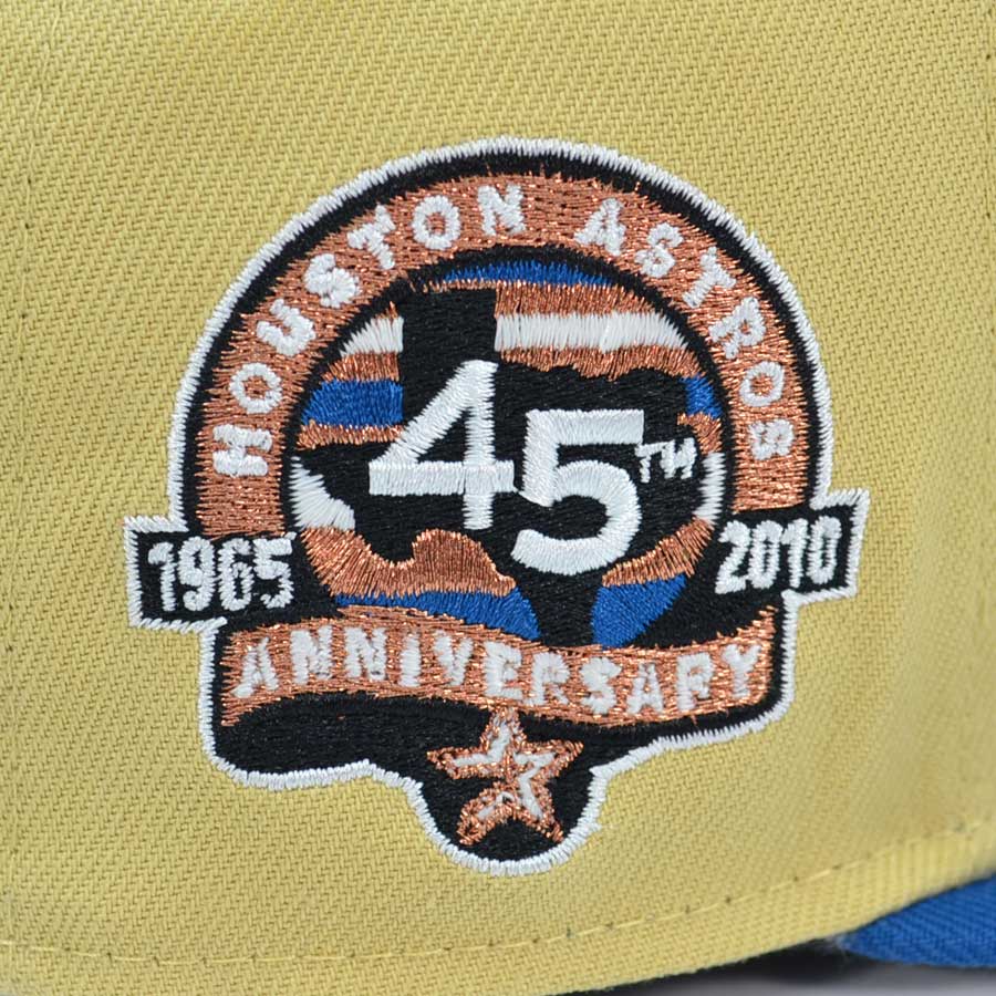 Houston Astros Script 45 YEARS Exclusive New Era 59Fifty Fitted Hat - Vegas Blue/SSBlue