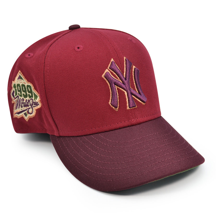 New York Yankees 1999 WORLD SERIES Exclusive New Era 59Fifty Fitted Hat - Cardinal/Maroon