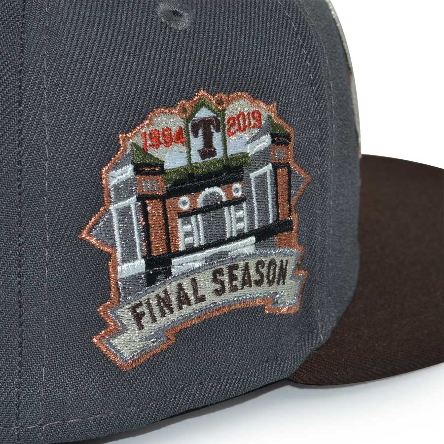 Texas Rangers "BETTER THAN YESTERDAY" Exclusive New Era 59Fifty Fitted Hat - Dark Graphite/Burntwood