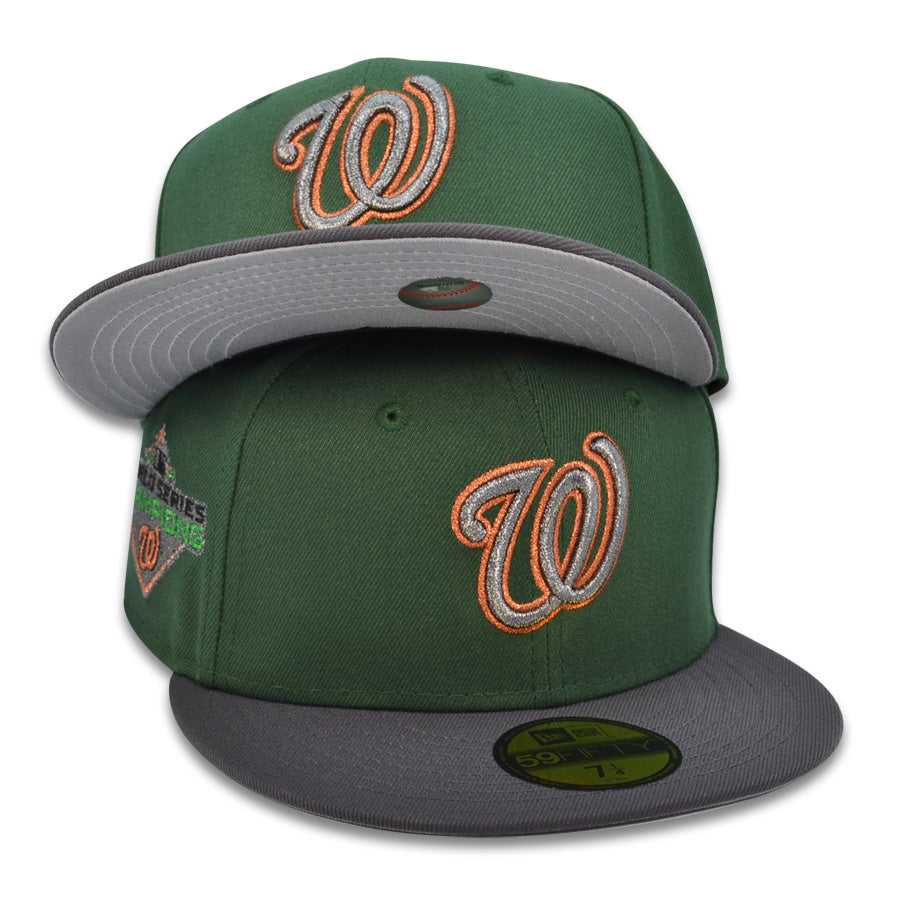 Washington Nationals 2019 WORLD SERIES Exclusive New Era 59Fifty Fitted Hat - Cilantro/DkGray