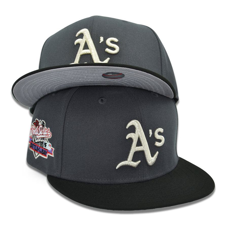 Oakland Athletics "OLD AMBER" Exclusive New Era 59Fifty Fitted Hat - Dark Graphite/Black
