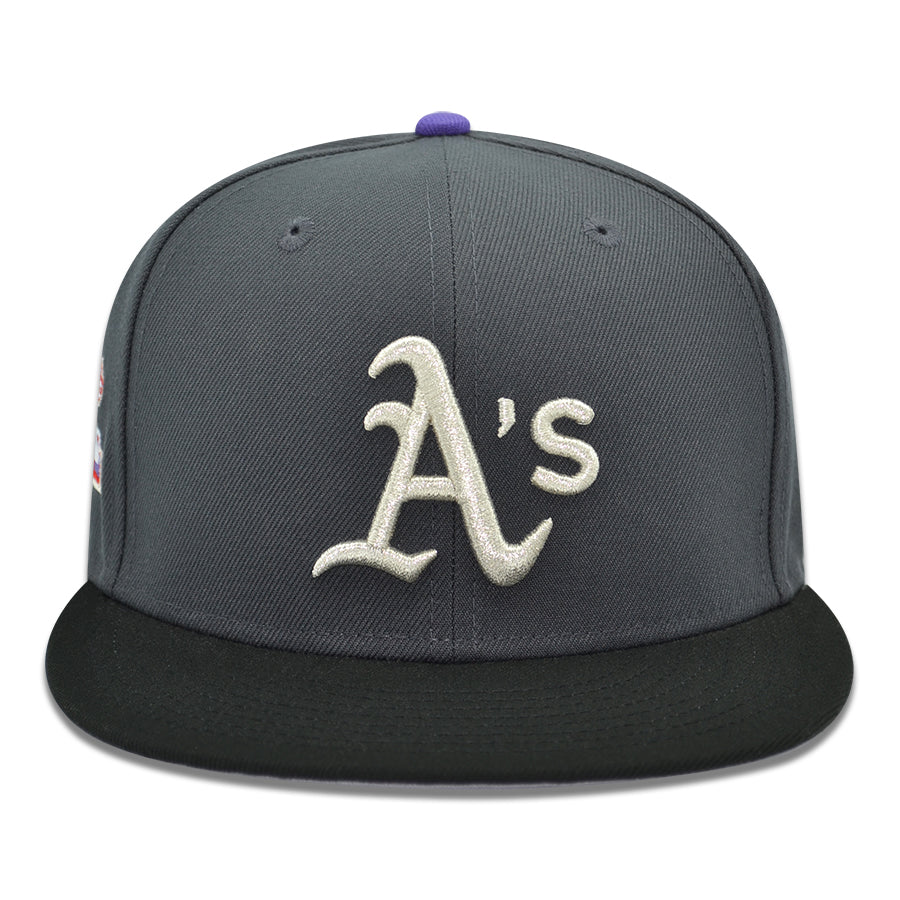 Oakland Athletics "OLD AMBER" Exclusive New Era 59Fifty Fitted Hat - Dark Graphite/Black