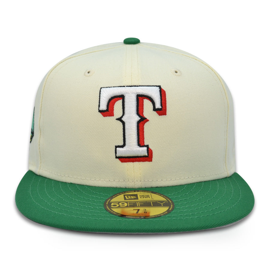 Texas Rangers 40th ANNIVERSARY Exclusive New Era 59Fifty Fitted Hat  - Chrome/Green