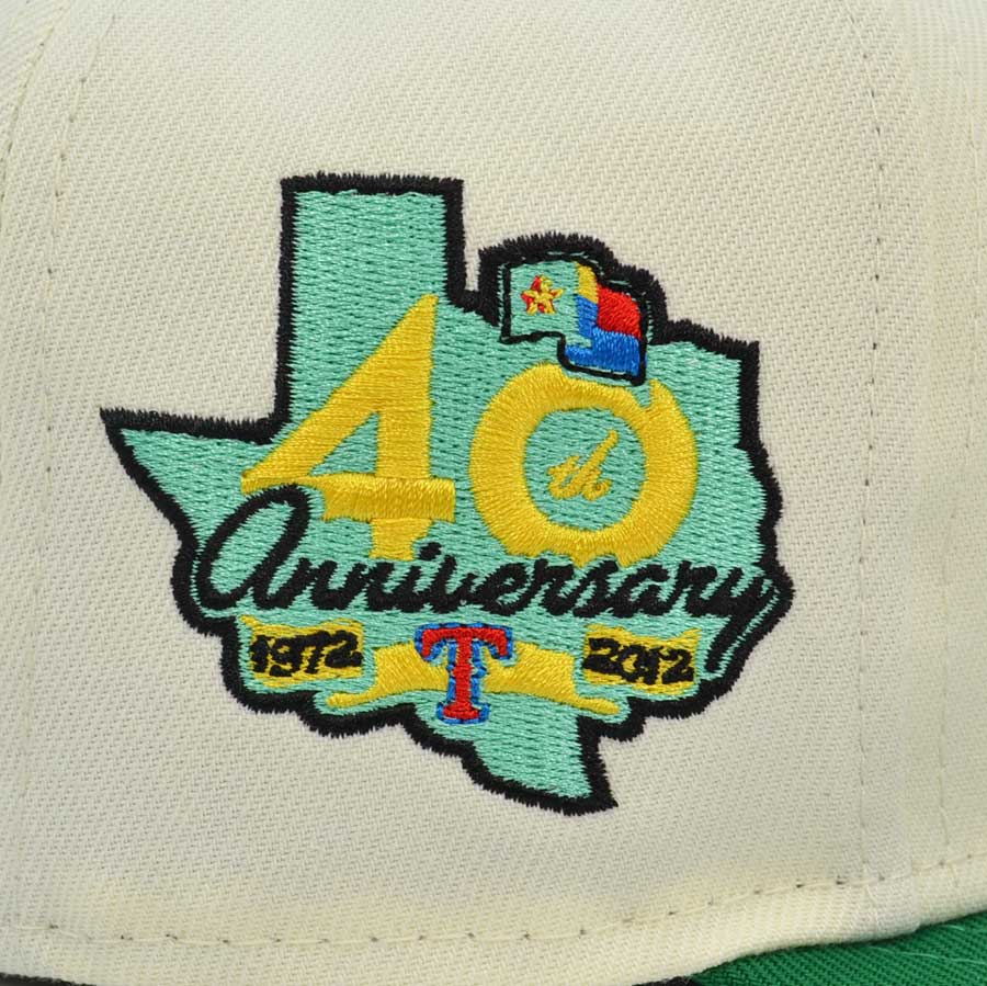 Texas Rangers 40th ANNIVERSARY Exclusive New Era 59Fifty Fitted Hat  - Chrome/Green