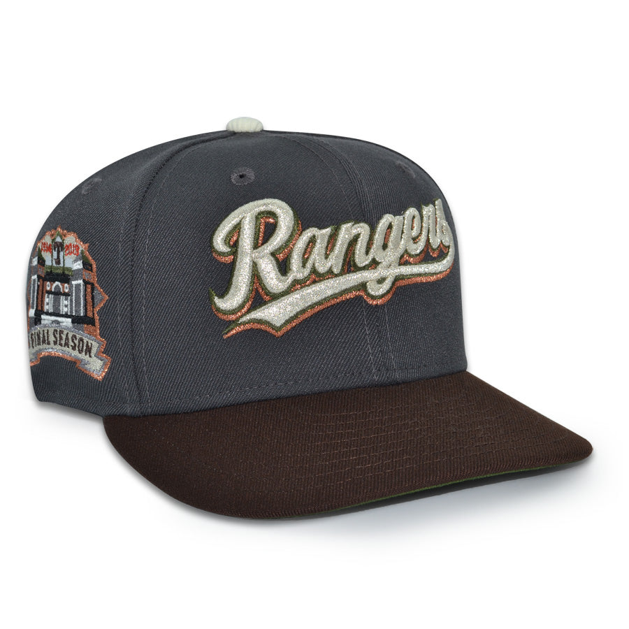 Texas Rangers "BETTER THAN YESTERDAY" Exclusive New Era 59Fifty Fitted Hat - Dark Graphite/Burntwood