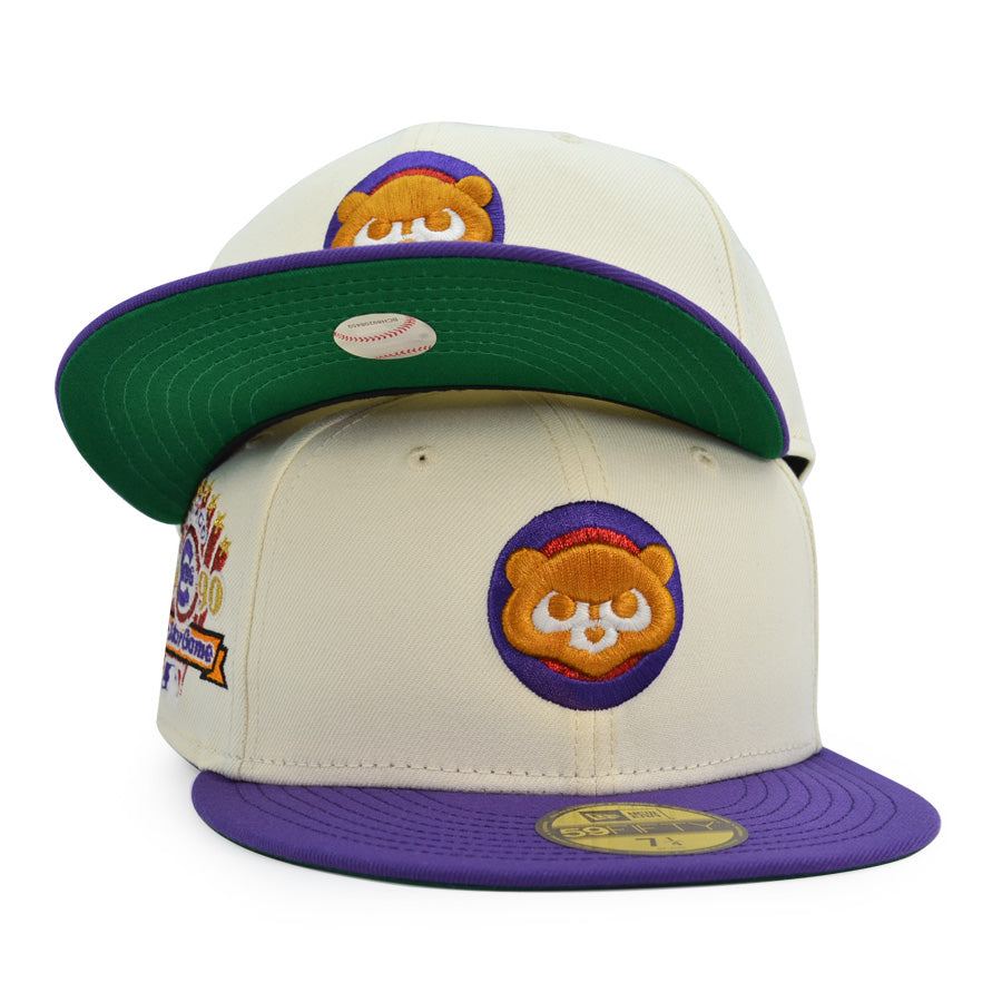 Chicago Cubs 1990 ALL-STAR GAME Exclusive New Era 59Fifty Fitted Hat - Chrome/Purple