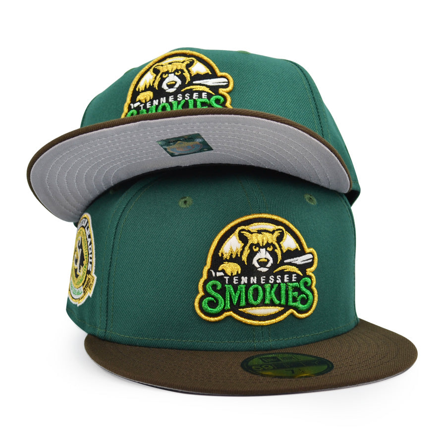 Tennessee Smokies SOUTHERN LEAGUE Exclusive New Era 59Fifty Fitted Hat - Green/Brown