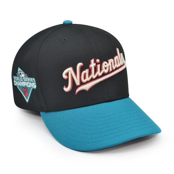 Washington Nationals Script 2019 World Series Champions Exclusive New Era 59Fifty Fitted Hat - Black/TidalWave
