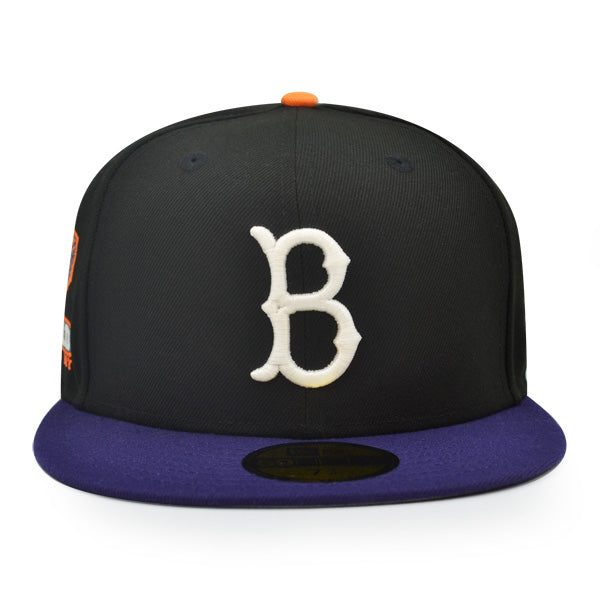 Brooklyn Dodgers EBBETS FIELD Exclusive New Era 59Fifty Fitted Hat - Black/Purple