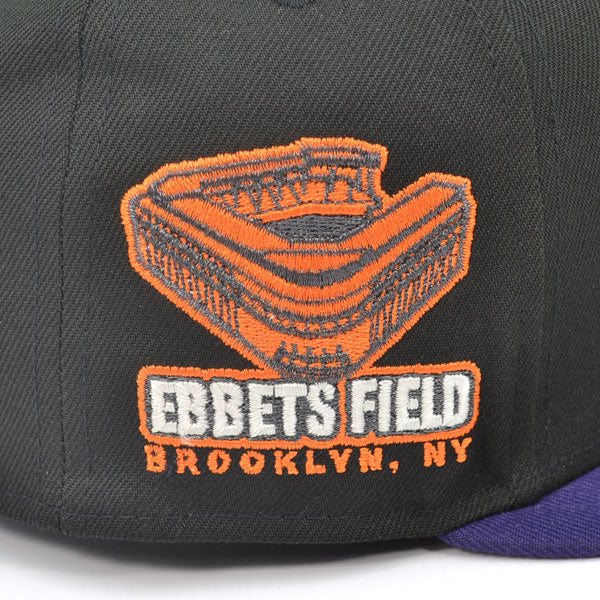 Brooklyn Dodgers EBBETS FIELD Exclusive New Era 59Fifty Fitted Hat - Black/Purple