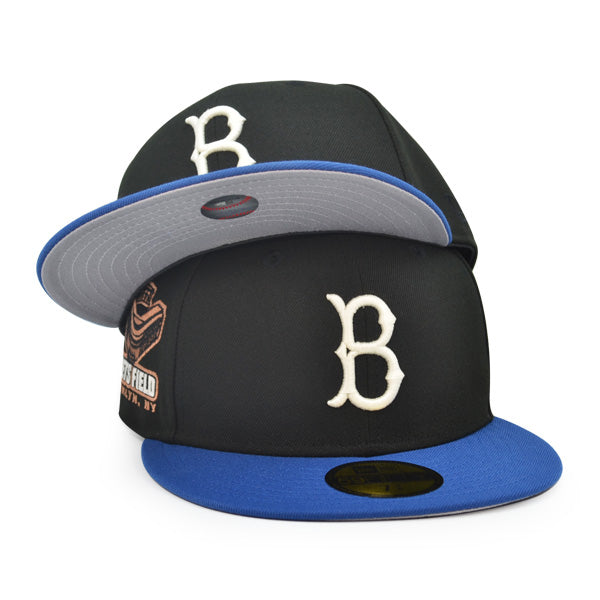 Brooklyn Dodgers EBBETS FIELD Exclusive New Era 59Fifty Fitted Hat - Black/Royal