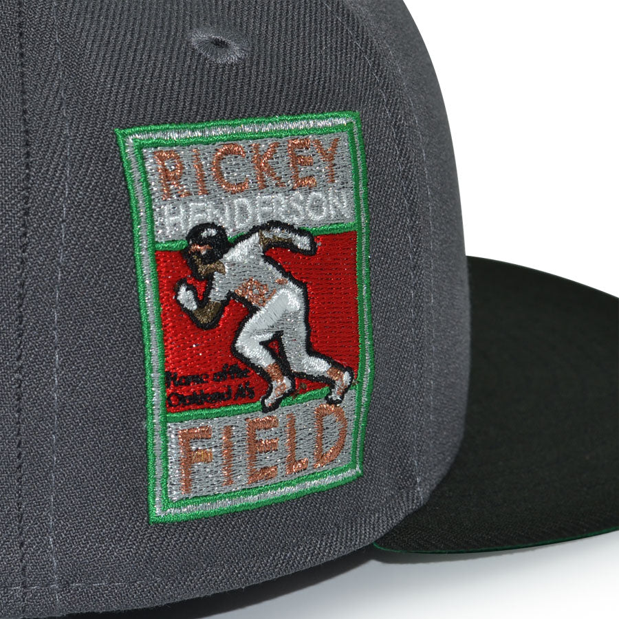 Oakland Athletics "RICKYYYY" Exclusive New Era 59Fifty Fitted Hat - Dark Graphite/Black