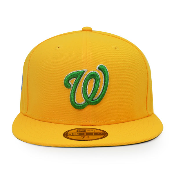 Washington Nationals 2008 INAUGURAL Exclusive New Era 59Fifty Fitted Hat - AGold/Green UV