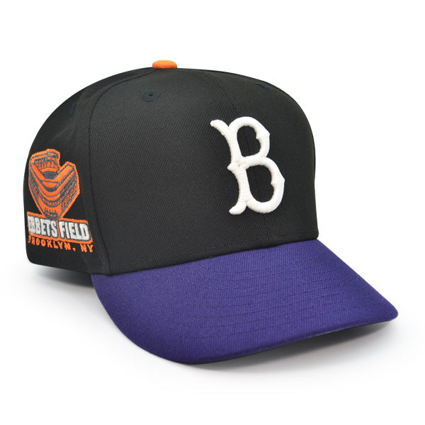 Brooklyn Dodgers EBBETS FIELD Exclusive New Era 59Fifty Fitted Hat - Black/Purple