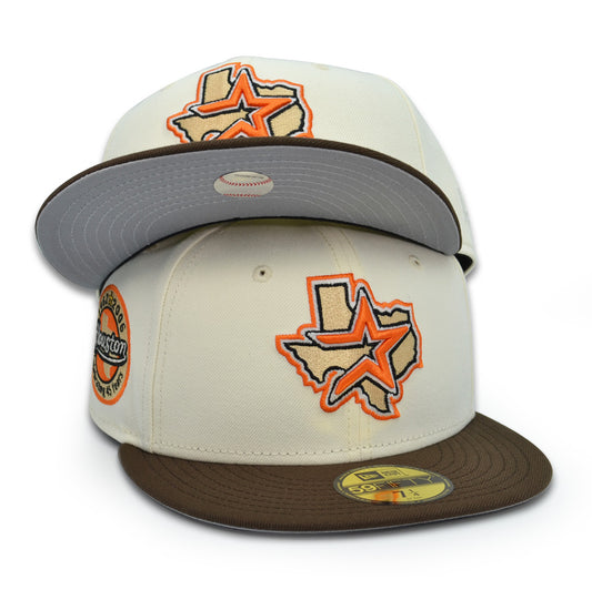 Houston Astros 45 YEARS Exclusive New Era 59Fifty Fitted Hat - Chrome/Walnut