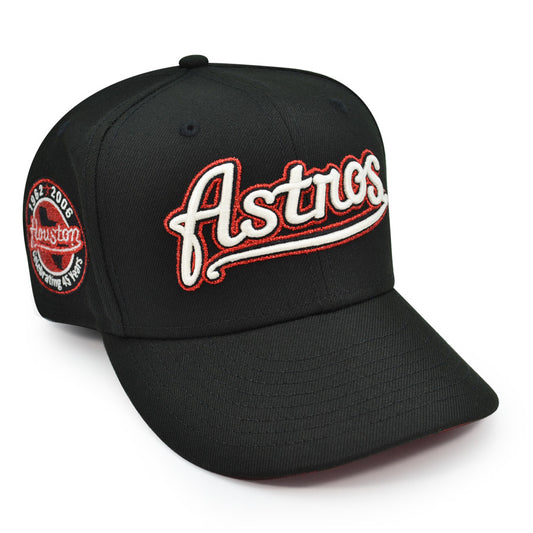 Houston Astros 45 YEARS Exclusive New Era 59Fifty Fitted Hat - Black/Red UV