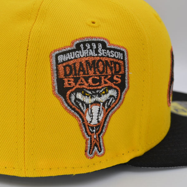 Arizona Diamondbacks 1989 INAUGURAL Exclusive New Era 59Fifty Fitted Hat - Canary Yellow/Black