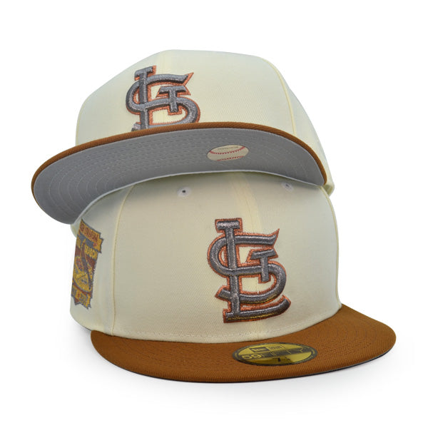 St.Louis Cardinals BUSCH STADIUM FINAL SEASON Exclusive New Era 59Fifty Fitted Hat - Chrome/Toasted Peanut