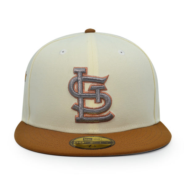 St.Louis Cardinals BUSCH STADIUM FINAL SEASON Exclusive New Era 59Fifty Fitted Hat - Chrome/Toasted Peanut