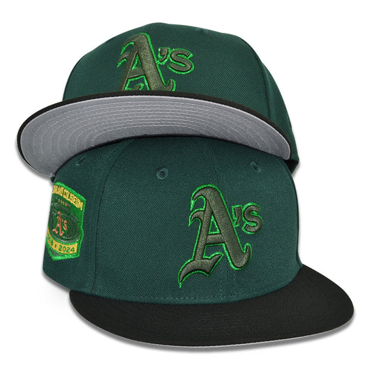 Oakland Athletics "EAST BAY" Exclusive New Era 59Fifty Fitted Hat - Dark Green/Black