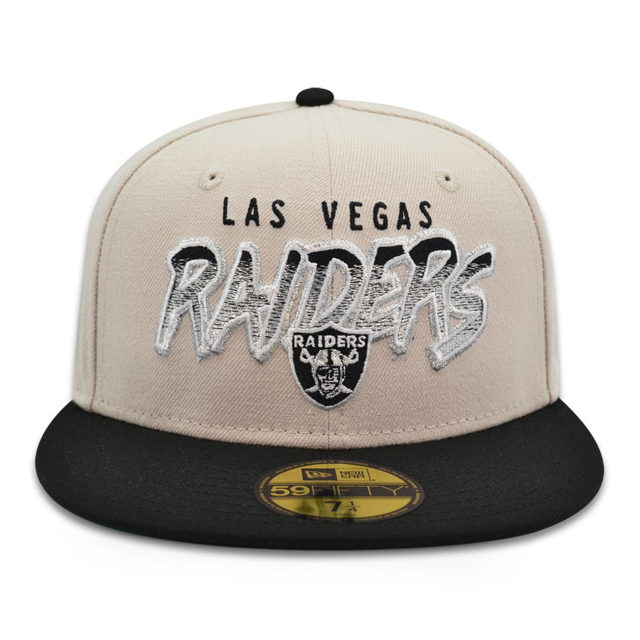 Las Vegas Raiders "THE SILVER & BLACK" Exclusive NFL New Era 59Fifty Fitted Hat -Stone/Black