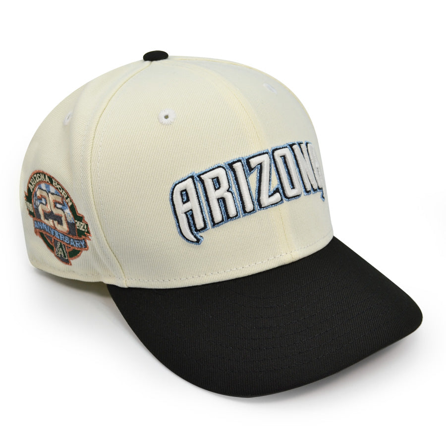 Arizona Diamondback Script 20TH ANNIVERSARY Exclusive New Era 59Fifty Fitted Hat -Chrome/Black