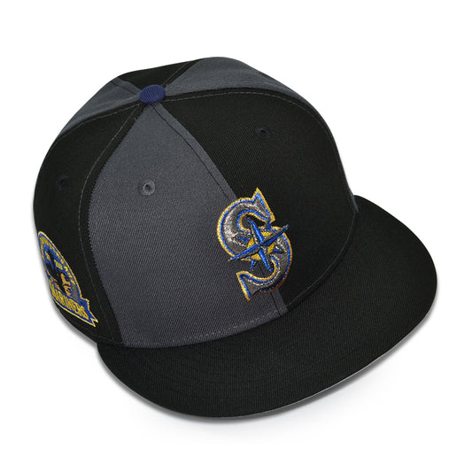 Seattle Mariners "QUARANTINE WAVE" Exclusive New Era 59Fifty Fitted Hat - Black/Graphite Pinwheel