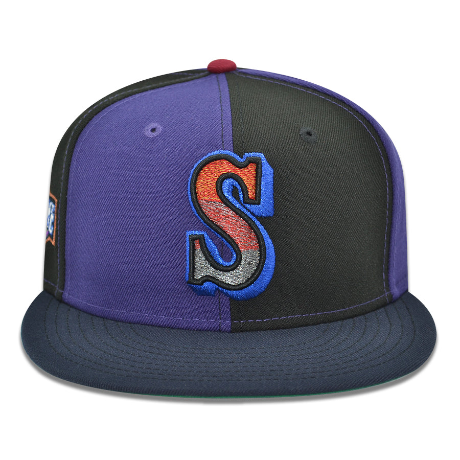 Seattle Mariners "SWORD STALKER" Exclusive New Era 59Fifty Pinwheel Fitted Hat - Black/Purple