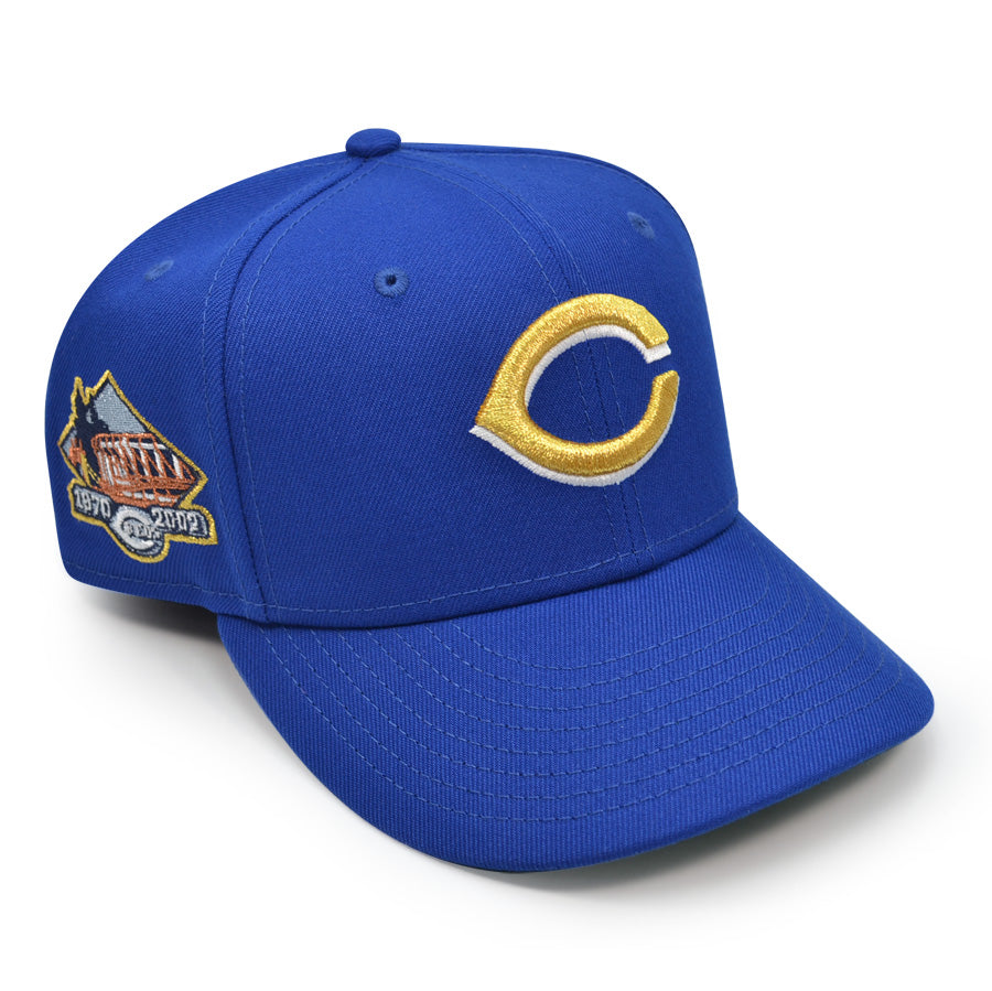 Cincinnati Reds 2002 RIVERFRONT STADIUM FINAL SEASON Exclusive New Era 59Fifty Fitted Hat - Royal