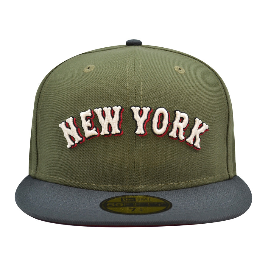 New York Mets SHEA STADIUM Exclusive New Era 59Fifty Fitted Hat - New Olive/Dark Graphite