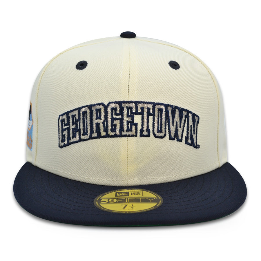 Georgetown Hoyas 1985 NCAA Championship Exclusive New Era 59Fifty Fitted NCAA Hat - Chrome/Navy