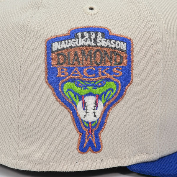 Arizona Diamondbacks 1989 INAUGURAL SEASON Exclusive New Era 59Fifty Fitted Hat - Stone/Royal