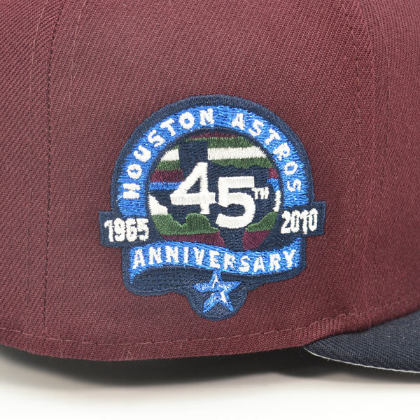 Houston Astros 45th ANNIVERSARY Exclusive New Era 59Fifty Fitted Hat - Maroon/Navy