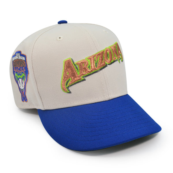 Arizona Diamondbacks 1989 INAUGURAL SEASON Exclusive New Era 59Fifty Fitted Hat - Stone/Royal