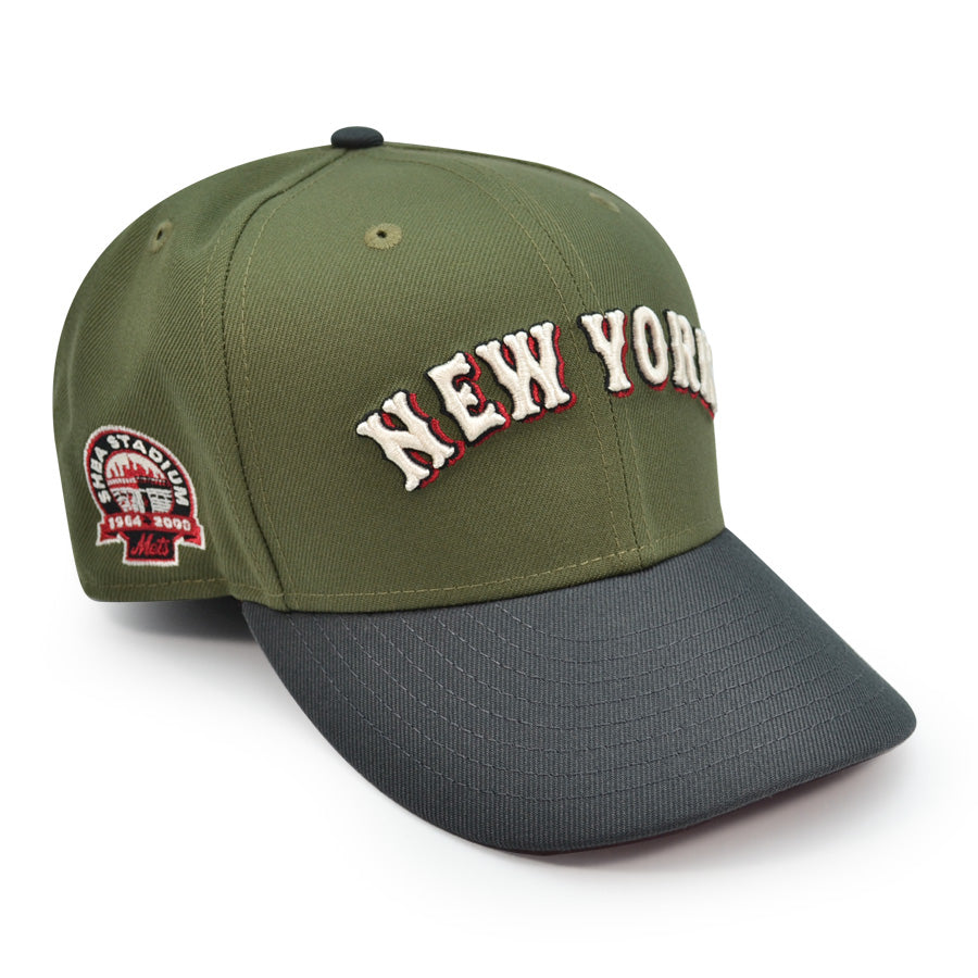 New York Mets SHEA STADIUM Exclusive New Era 59Fifty Fitted Hat - New Olive/Dark Graphite