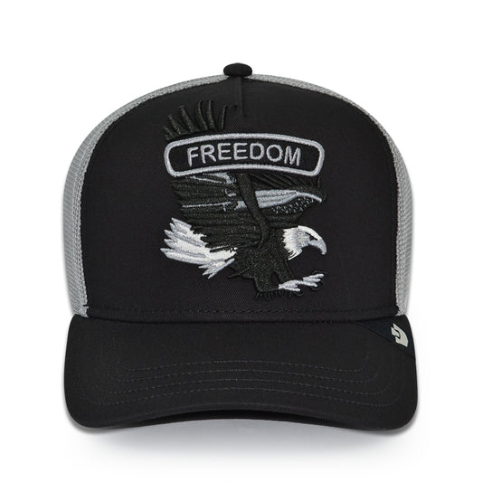 CLASSIC FREEDOM ROCKER Goorin Bros Mesh Trucker Snapback Hat - Black