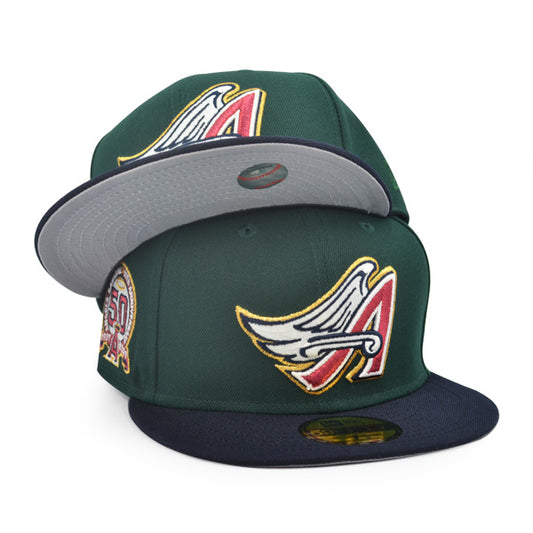 Anaheim Angels 50th Anniversary Exclusive New Era 59Fifty Fitted Hat - Dark Green/Navy