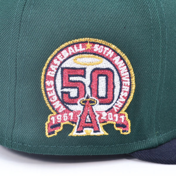 Anaheim Angels 50th Anniversary Exclusive New Era 59Fifty Fitted Hat - Dark Green/Navy