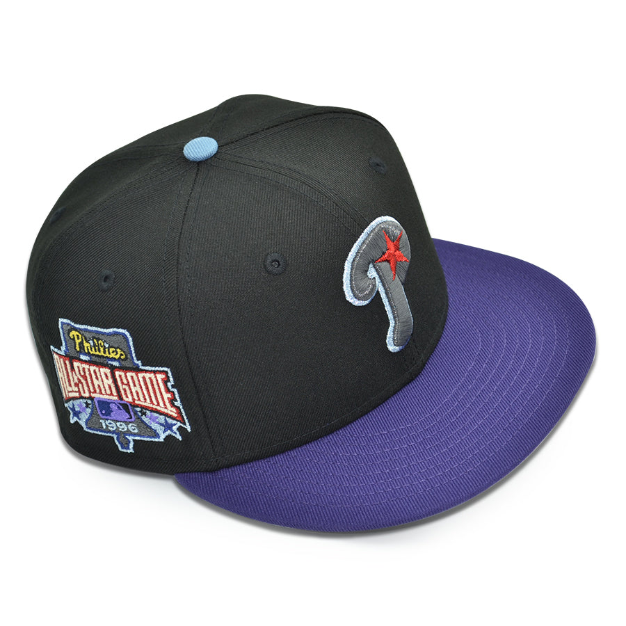 Philadelphia Phillies "PEOPLE UNDER THERE" Exclusive New Era 59Fifty Fitted Hat - Black/Purple Faded
