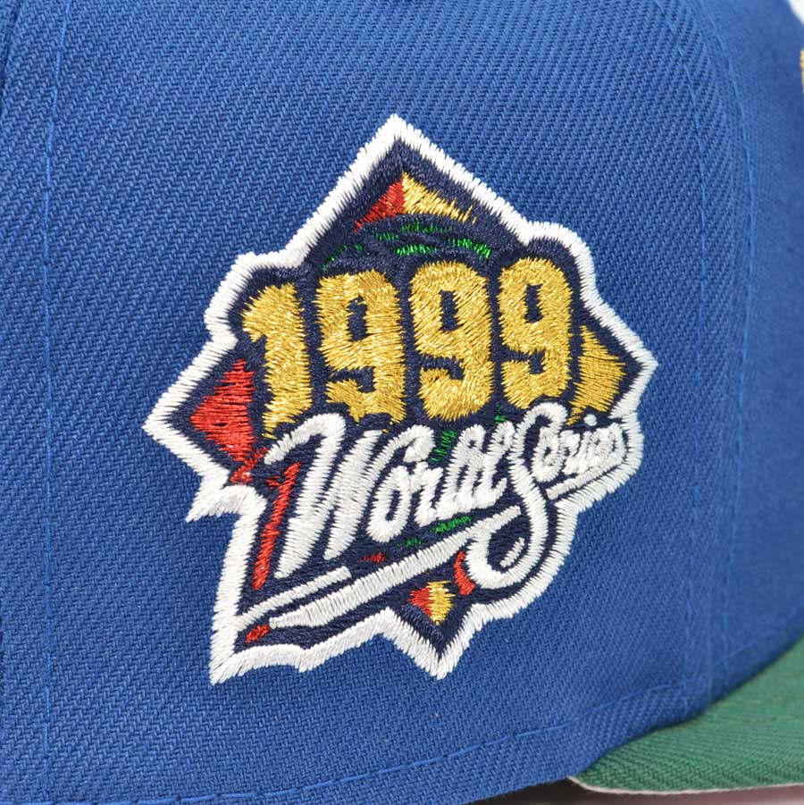 New York Yankees Script 1999 WORLD SERIES Exclusive New Era 59Fifty Fitted Hat - Songbird Blue/Emerald