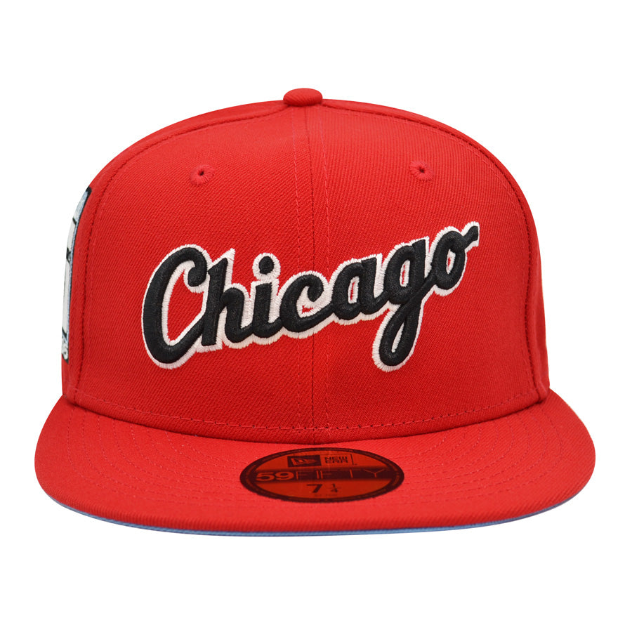 Chicago White Sox 95 YEARS Exclusive New Era 59Fifty Fitted Hat - Red/Sky UV