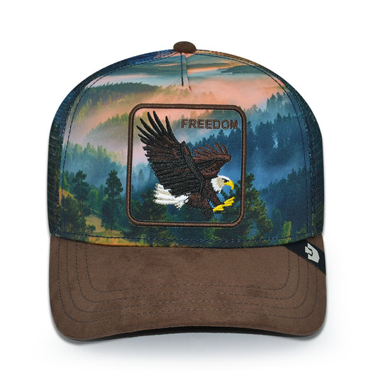 FREEDOM EAGLE IN THE ELEMENTS Goorin Bros Mesh Trucker Snapback Hat - Ground/Walnut