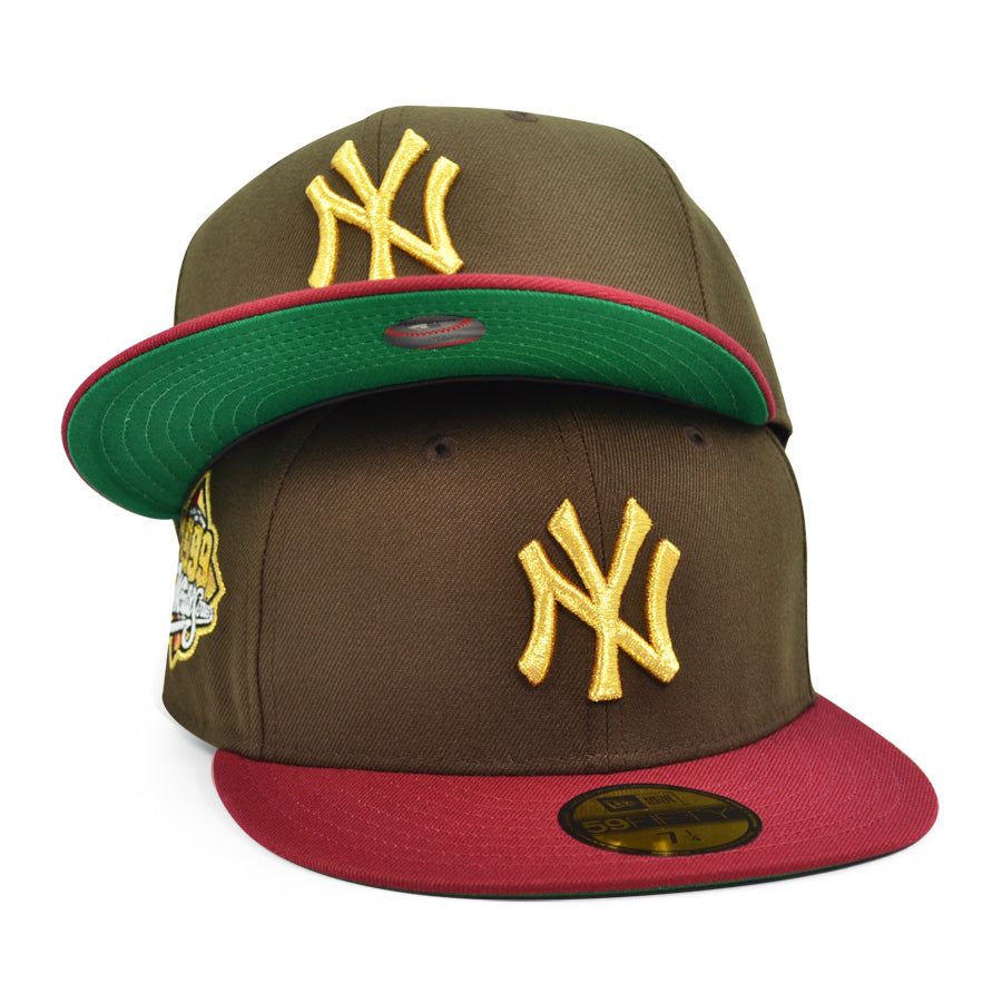 New York Yankees 1999 WORLD SERIES Exclusive New Era 59Fifty Fitted Hat -Walnut/Cardinal