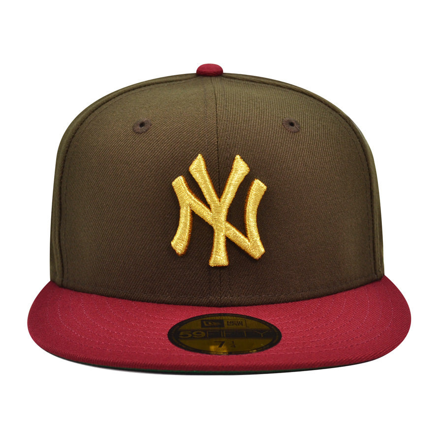 New York Yankees 1999 WORLD SERIES Exclusive New Era 59Fifty Fitted Hat -Walnut/Cardinal