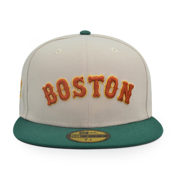 Boston Red Sox Fenway Park 90th Anniversary Exclusive New Era 59Fifty Fitted Hat - Stone/Green