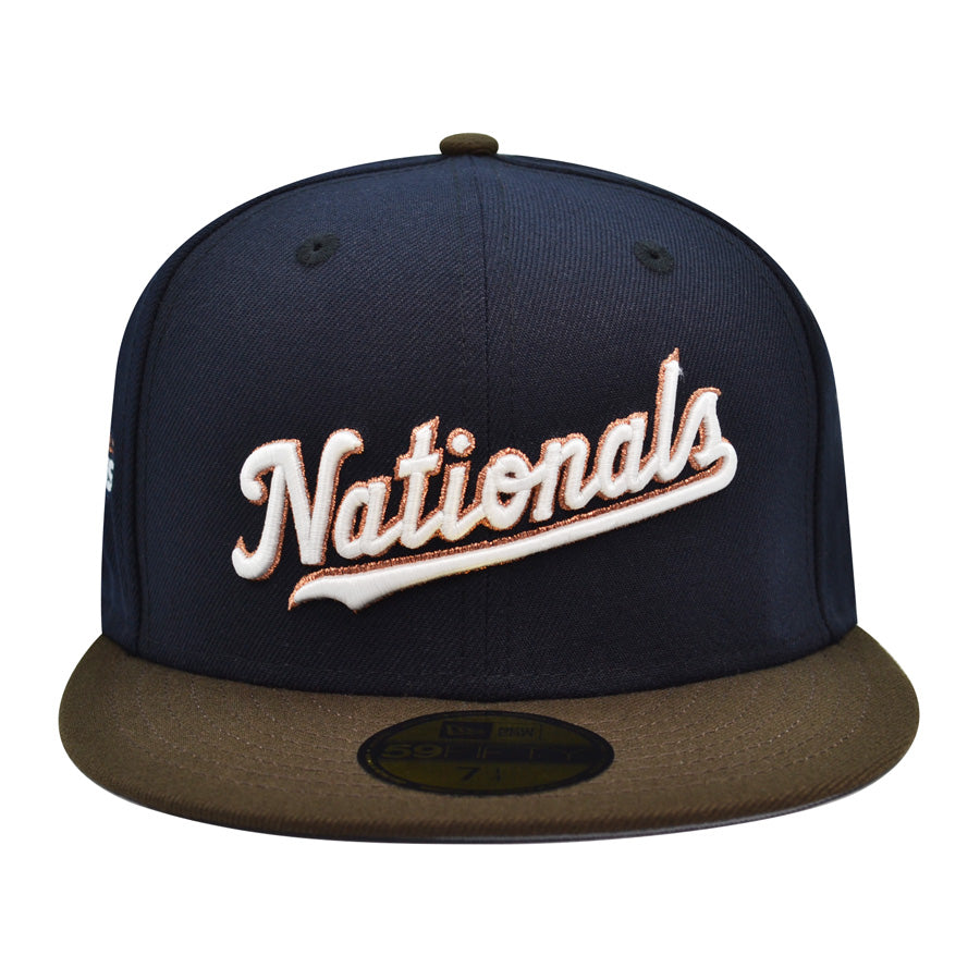 Washington Nationals 2019 WORLD SERIES CHAMPIONS Exclusive New Era 59Fifty Fitted Hat - Navy/Walnut