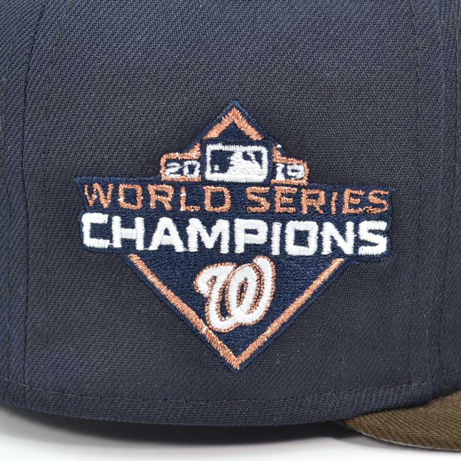 Washington Nationals 2019 WORLD SERIES CHAMPIONS Exclusive New Era 59Fifty Fitted Hat - Navy/Walnut